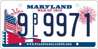 MD license plate 9BL9971