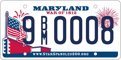 MD license plate 9BM0008