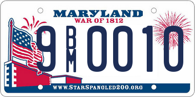 MD license plate 9BM0010