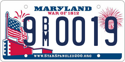 MD license plate 9BM0019