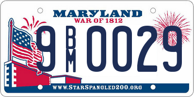 MD license plate 9BM0029