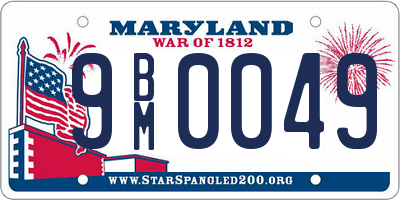 MD license plate 9BM0049