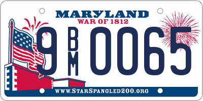 MD license plate 9BM0065