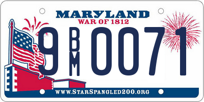 MD license plate 9BM0071