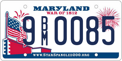 MD license plate 9BM0085