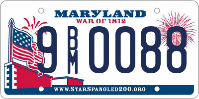 MD license plate 9BM0088