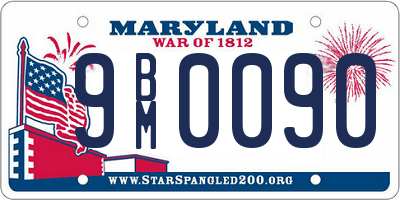 MD license plate 9BM0090