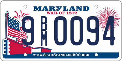 MD license plate 9BM0094