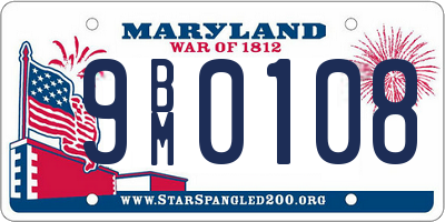 MD license plate 9BM0108