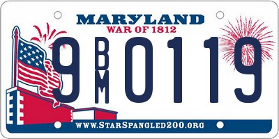 MD license plate 9BM0119