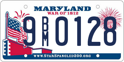 MD license plate 9BM0128