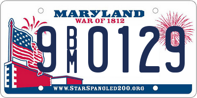 MD license plate 9BM0129