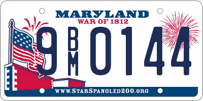 MD license plate 9BM0144