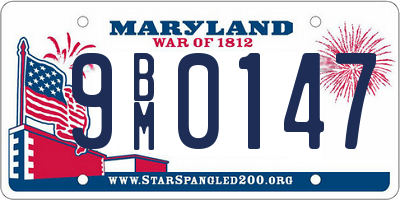 MD license plate 9BM0147