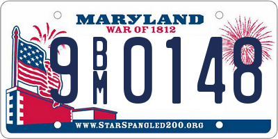 MD license plate 9BM0148