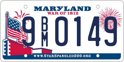 MD license plate 9BM0149