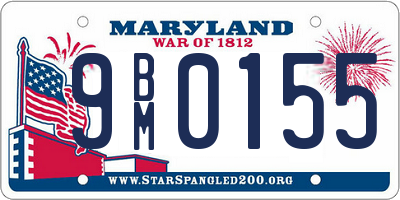 MD license plate 9BM0155