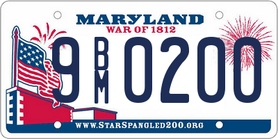 MD license plate 9BM0200