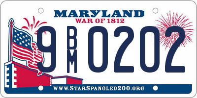 MD license plate 9BM0202