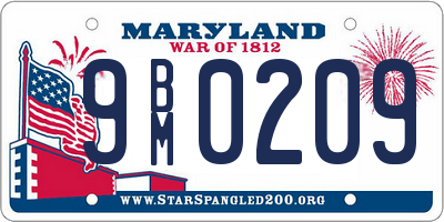 MD license plate 9BM0209