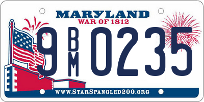 MD license plate 9BM0235