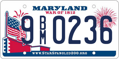 MD license plate 9BM0236