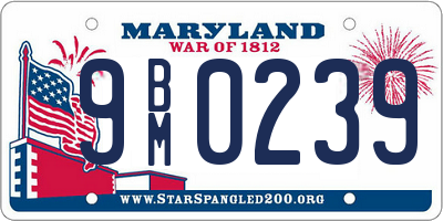 MD license plate 9BM0239