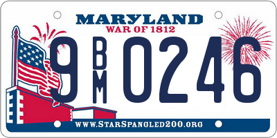 MD license plate 9BM0246