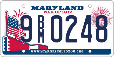 MD license plate 9BM0248