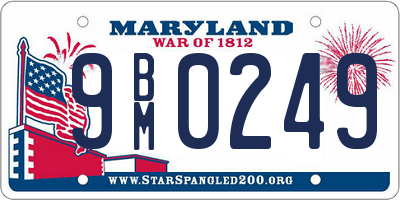 MD license plate 9BM0249