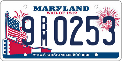 MD license plate 9BM0253