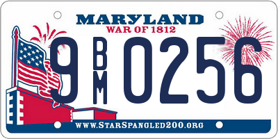 MD license plate 9BM0256