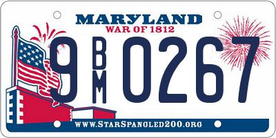 MD license plate 9BM0267