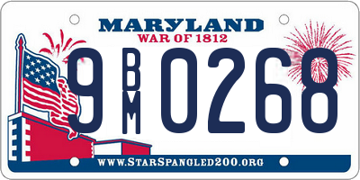 MD license plate 9BM0268