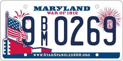 MD license plate 9BM0269