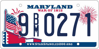 MD license plate 9BM0271