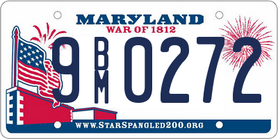 MD license plate 9BM0272