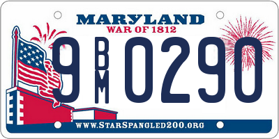 MD license plate 9BM0290