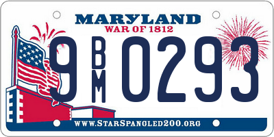 MD license plate 9BM0293