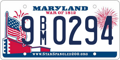 MD license plate 9BM0294