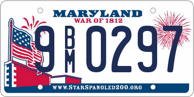 MD license plate 9BM0297