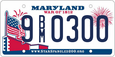 MD license plate 9BM0300