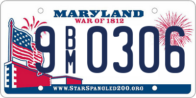 MD license plate 9BM0306