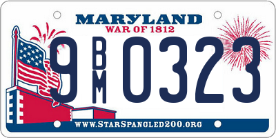 MD license plate 9BM0323