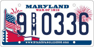 MD license plate 9BM0336