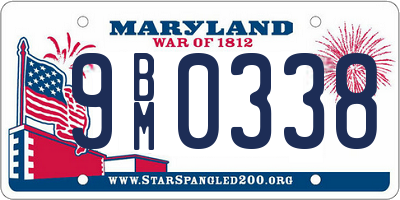 MD license plate 9BM0338