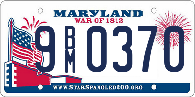 MD license plate 9BM0370