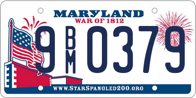 MD license plate 9BM0379