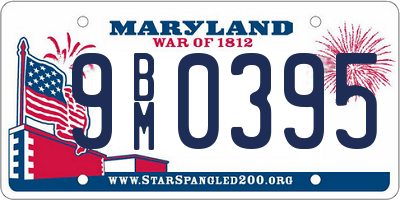 MD license plate 9BM0395