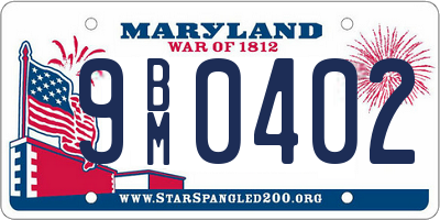 MD license plate 9BM0402